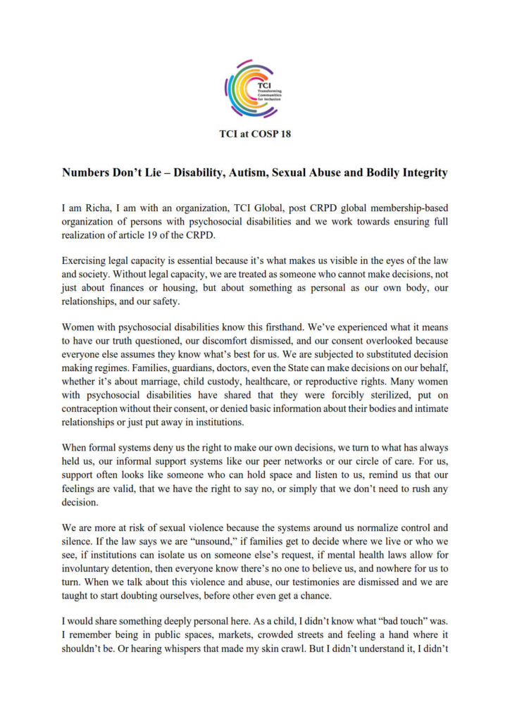 Richa's Statement - Numbers Don’t Lie