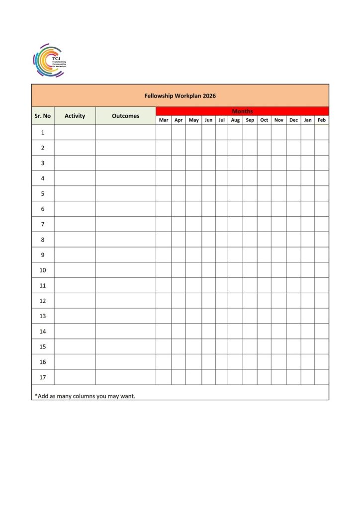 Fellowship Workplan Template - Cover Page