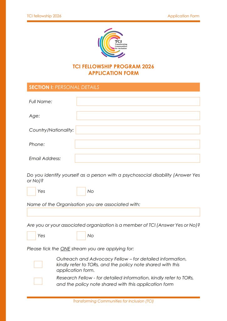 TCI Fellowship Application Form 2026