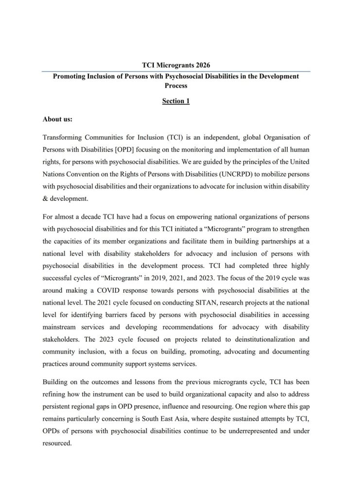 TCI Microgrants Policy Note 2026